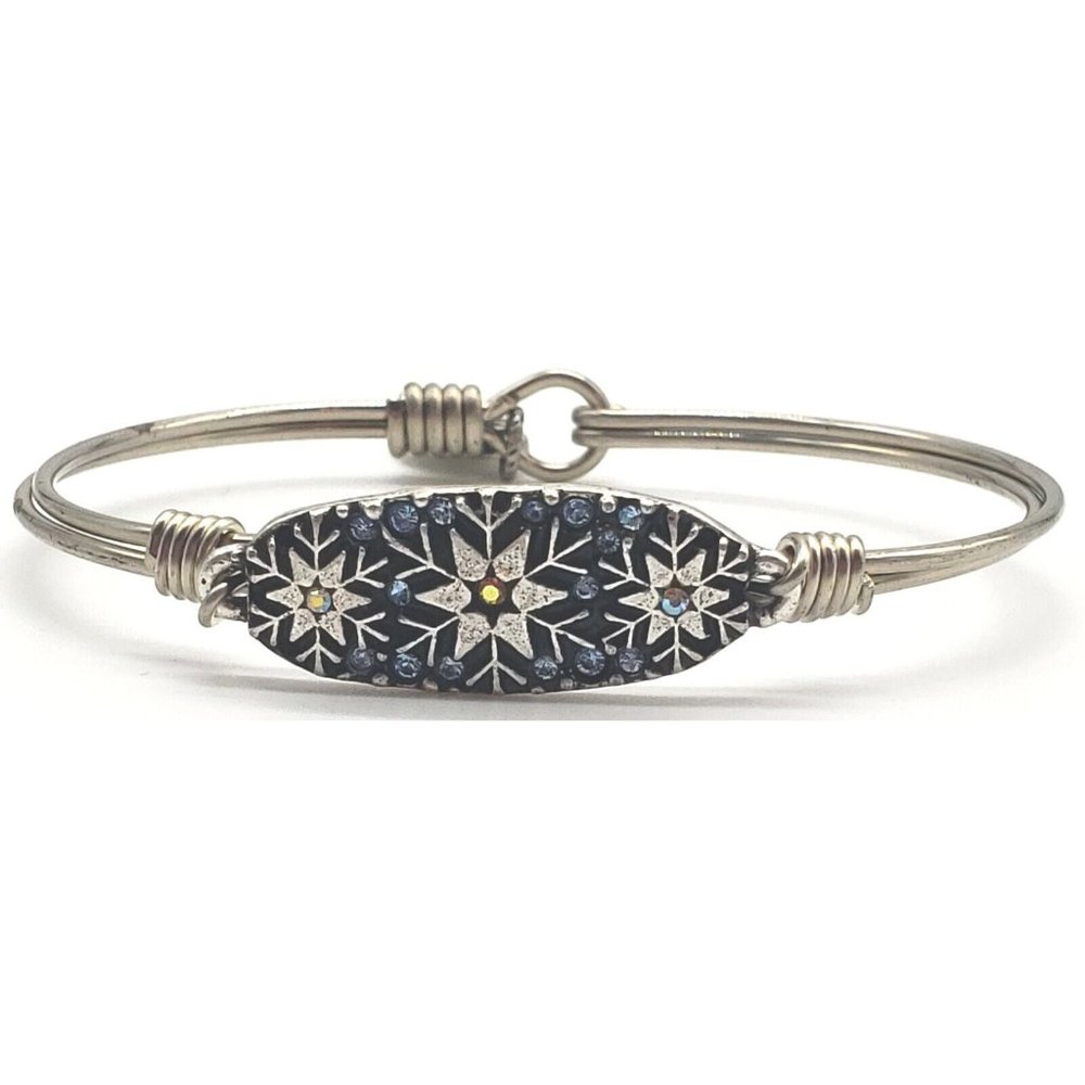 Silvertone Luca And Danni Bangle Snowflake Bracel… - image 2